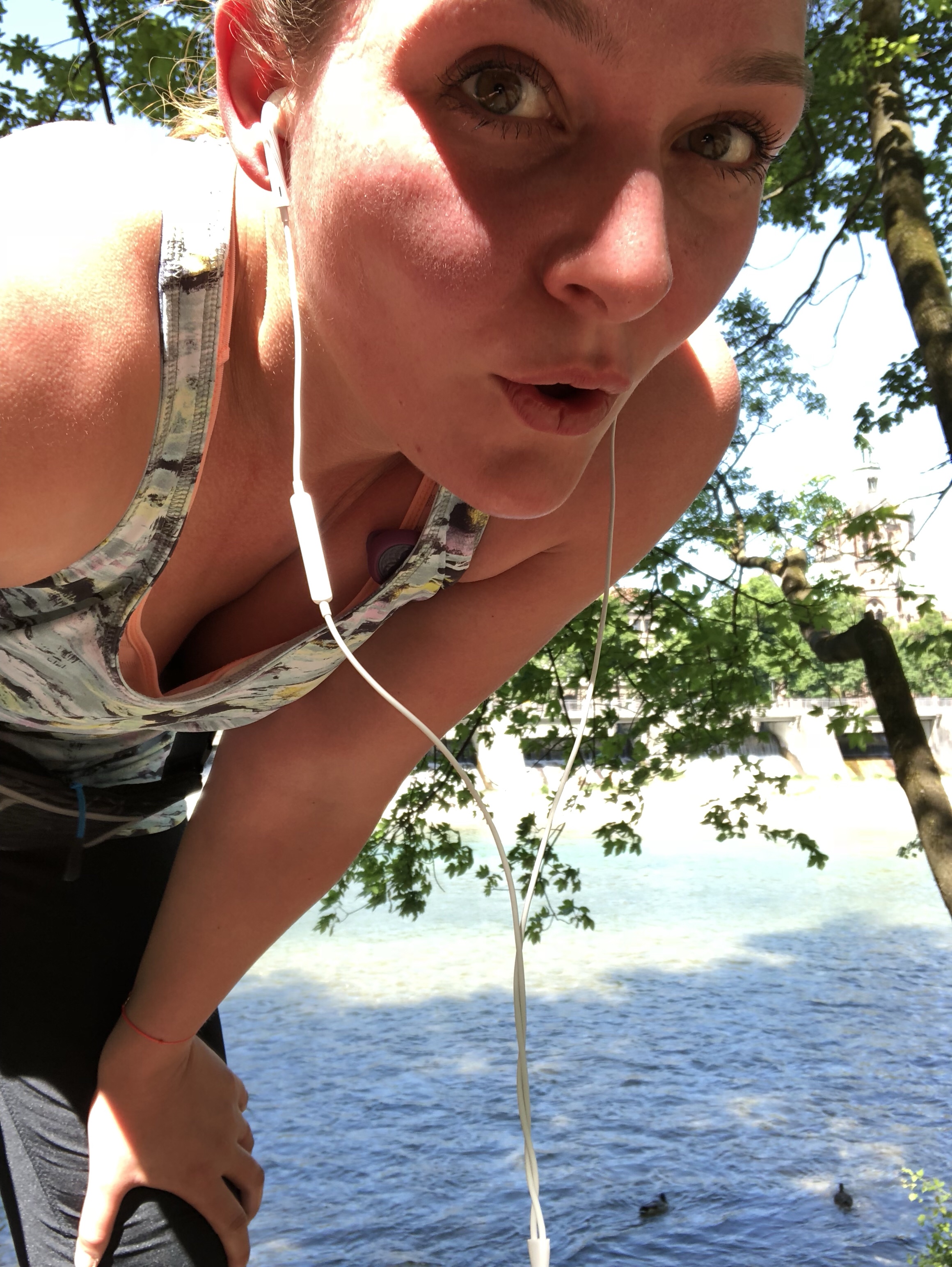 Frau, Sport, Isar, München