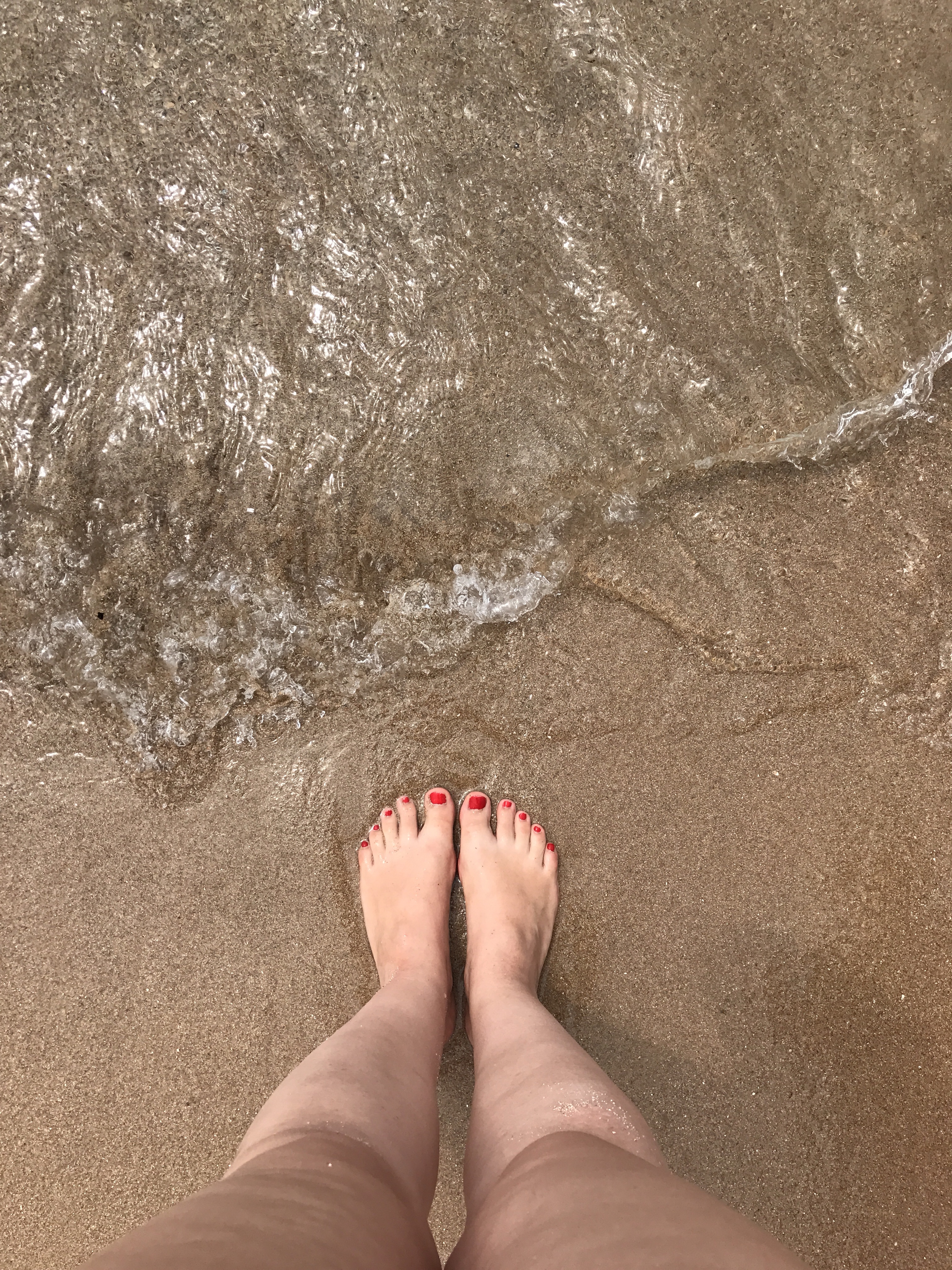 Meer, Strand, Füße, Frau